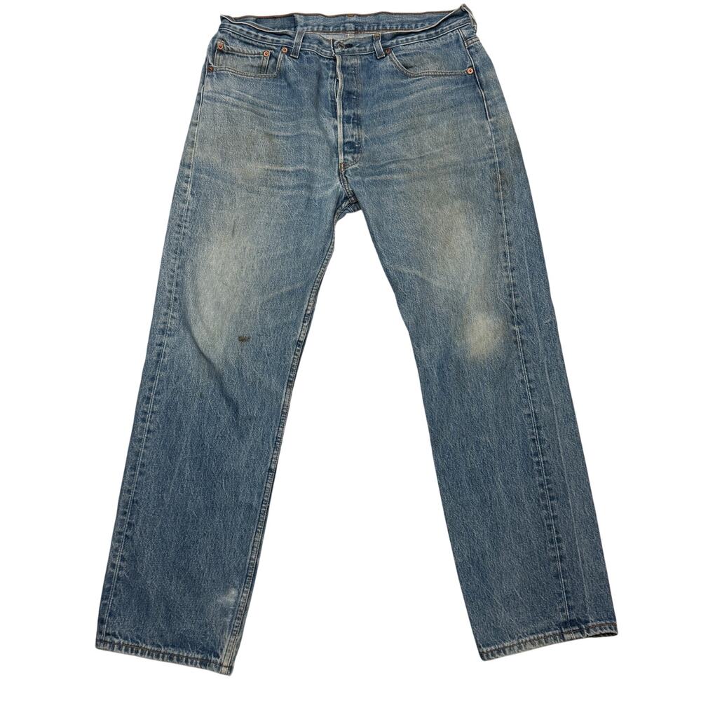Vintage 90s Levis 501 Straight Straight Jeans Mens 33x29 Western USA Whisker